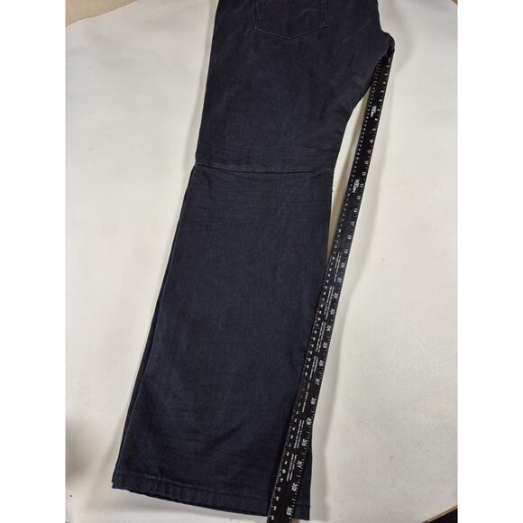 A Tiziano Black Jeans Men's Loose Hip Hop Baggy Leather Flap Pockets Size 48×33 - Picture 10 of 10